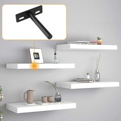 Cionyce 4 Pcs 5 Inch Heavy Duty Floating Shelf Bracket Black