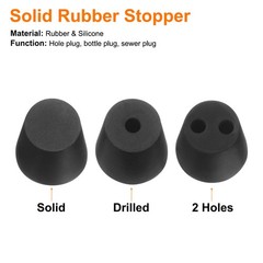 2Pcs Solid Rubber Stopper Tapered Seal Tube Stopper Plug 63x54x25mm Black