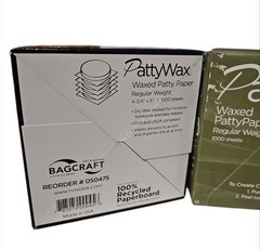 2x PATTYWAX Waxed Patty Paper Squares for Hamburgers & Deli 1000 SHEETS 4.75″x5″