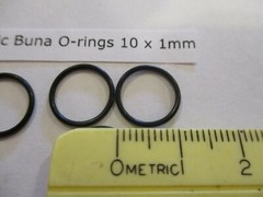 10mm ID x 12mm OD x 1mm thick O-ring. Buna-70. Quan 5.