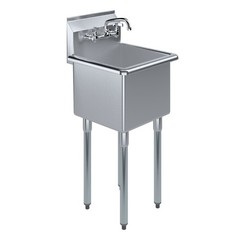 18 in. x 18.5 in. Stainless Steel Utility Sink With 15 in. x 15 in. x 13 in.