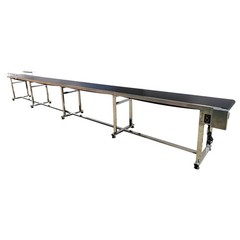 236*15.7in Black PVC Belt Conveyor Stainless Steel Body Adjustable Speed 370W
