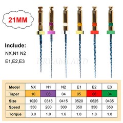 6pcs/pack Dental Endo Root Canal Super Taper Rotary Niti Files 21/25mm/31mm