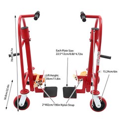 1300lbs Funiture Handling Tool Dolly Heavy Duty Manual Furniture Mover 12″ Lift