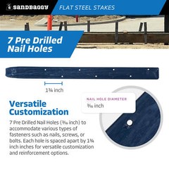 Sandbaggy 18″ Flat Steel Stakes For Concrete Forms With Nail Holes – Reusable