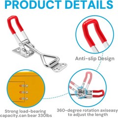 6 Pack Heavy-Duty Adjustable Toggle Latch Clamps with 330Lbs Capacity & Screws
