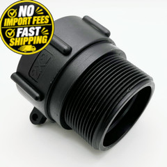 IBC Tote Fittings Adapter 2″ Female Buttress Coarse Thread x 2 inches, Black