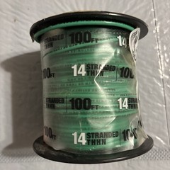 100 Feet 14 Gauge Stranded THHN Copper Wire (Green)