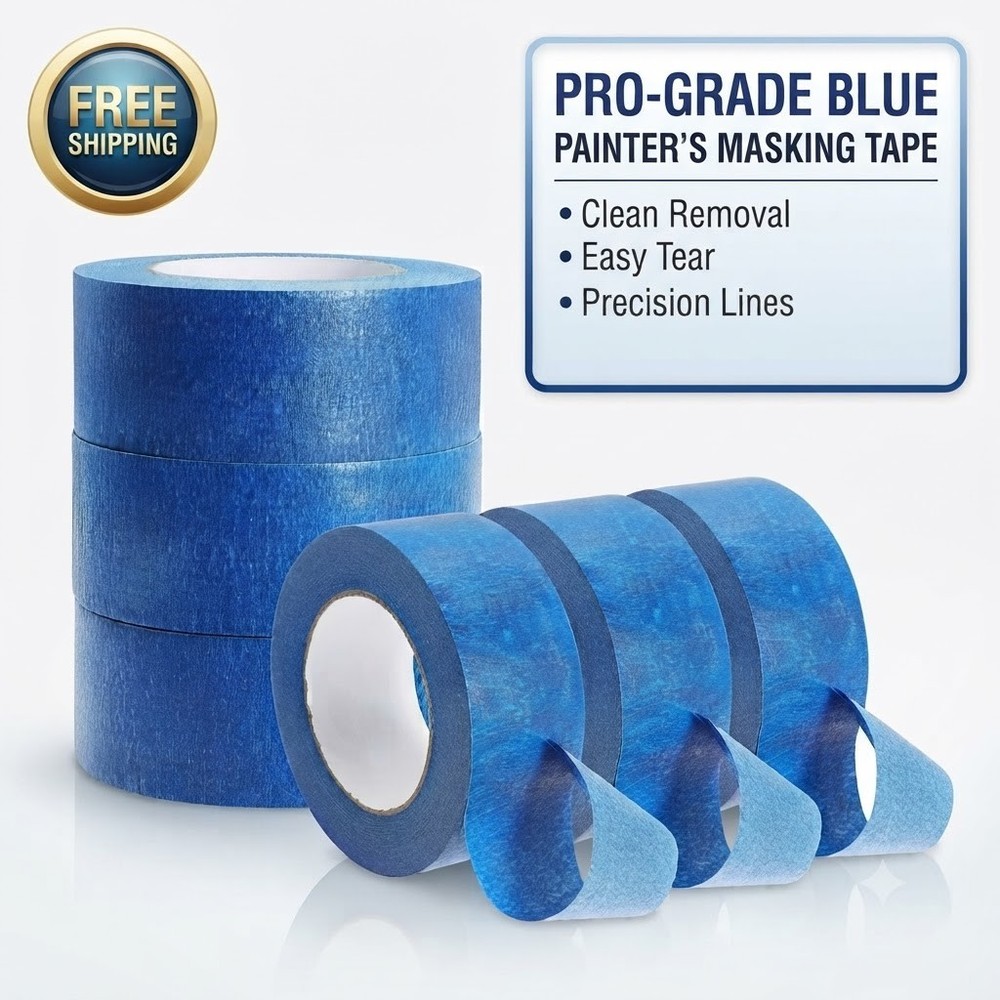 3 Rolls Blue Painter’s Tape 1.2cmX20m Masking Tape Clean Removal