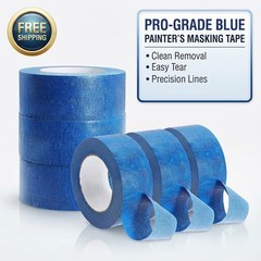 3 Rolls Blue Painter’s Tape 1.2cmX20m Masking Tape Clean Removal