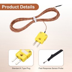 2 Type K Thermocouples, for -50C~482C(-58F~899.6F) 0.255mm