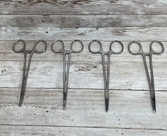 4pc Fishing Set 5″ 2- Straight + 2- Curved Hemostat Forceps Locking Clamps