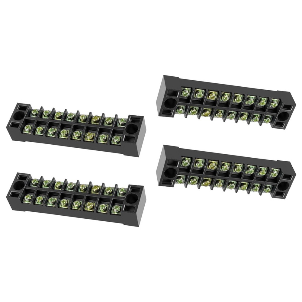 4 Pcs 8 Positions Dual Rows 600V 15A Wire Barrier Block Terminal Strip,TB-1508L