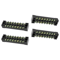 4 Pcs 8 Positions Dual Rows 600V 15A Wire Barrier Block Terminal Strip,TB-1508L
