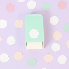 Scalloped Circle Shaped Punch Card Making Craft Scrapbook Turquoise 2.54 cm