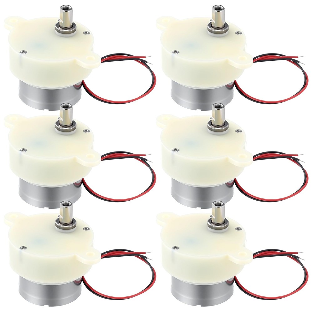 ElaraBerry 6 Pcs DC 6V 5RPM Slow Speed Gear Motor High Torque Rotating Motor …