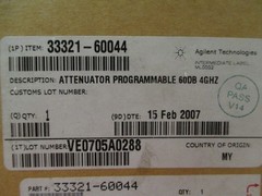 Agilent Technologies 33321-60044 Attenuator Programmable 60DB 4GHZ