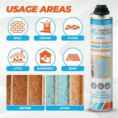 QuickCoat Closed Cell Spray Foam Insulation Kit for Wall–12×32.8oz(930g) Covers