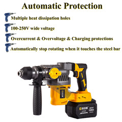 Cordless Rotary Hammer Drill 21V with Brushless Motor & Long Battery Life