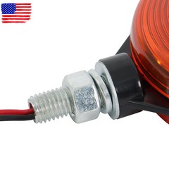 2 PCS Red/Amber Round Side Marker Light Lamp Dual Face Turn Signal For Tractor