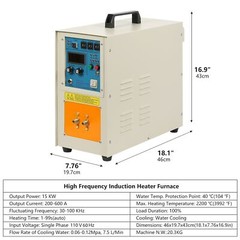 Used 15KW 30-100 KHz MOSPET,IGBT High Frequency Induction Heater Furnace 110V