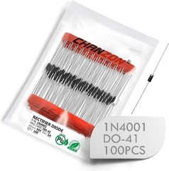 1N4001 Rectifier Diode 1A 50V DO-41 DO-204AL Axial Silicon Di Size: [4] 1N4001