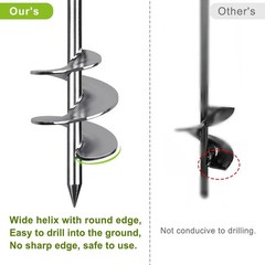 30” Ground Anchors Screw in Heavy Duty 12Mm Solid Steel, 3″ Spiral Blade with S