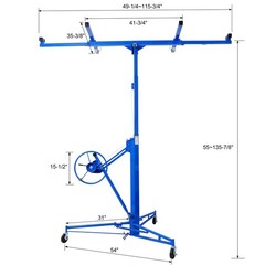 FOREOCELIV 11ft Drywall Lift Panel Hoist Jack Lifter 150 lbs Ceiling Wall Blue