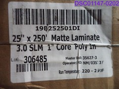 Qty = 2 Rolls: 3 Mil Standard Thermal Laminating Film 25″ x 250′ P/N 19B252501DI