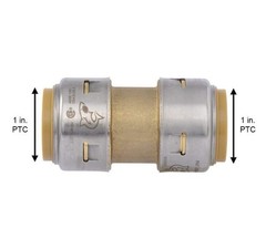 SharkBite MAX UR020A, 1-in. Push-to-Connect Straight Brass Coupling