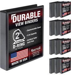 Samsill 2 Inch D Ring Binder, 100% Recycled Chipboard, Black, 12 Pack