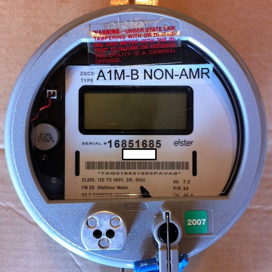 ELSTER WATTHOUR METER (KWH), A1RL+, FM2S, 200A, 120V-480V, BI-DIRECTIONAL
