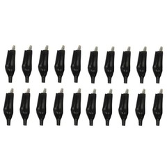 20pcs Black Red Soft Plastic Coated Testing Probe Aligator Clips Crocodile 28MM