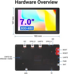 7-Inch TFT LCD Touch Screen RGB Display – 800×480 Resolution, Arduino Compatible