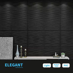 0.04 In. X 47.2 In. X 23.6 In. Black PVC Decorative Wall Paneling for Interior W