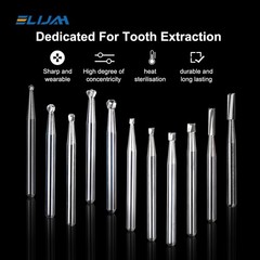 10Pcs/box Dental Carbide Burs for High Speed Handpiece Round Cone Bur Diamond FG