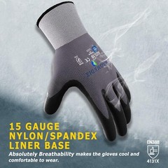 PROMEDIX P Work Gloves MicroFoam Nitrile Coated,Safety 3 Pairs