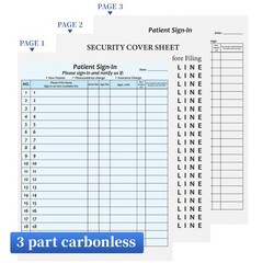 125 Patient Sign-In Sheets, HIPAA Compliant, Adhesive Peel-Off NCR Forms for Cli