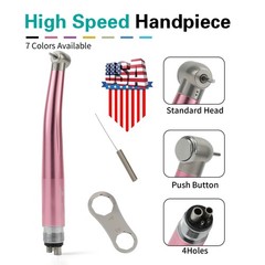 Dental Fast High Speed Handpiece Air Turbine Push Button 4Hole NSK Style Color