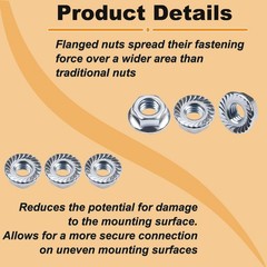 5/16-18 Serrated Flange Hex Nuts for Chainsaw Mower Snowblower