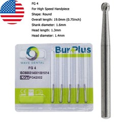 Wave Dental Carbide Burs Round For High Speed Handpiece FG 1/4 1/2 2 4 6 8 Prima
