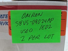 2 Pack Omron S8VS-09024AP /ED2 Switch Mode Power Supply 100-240Vac 2.3A In 24Vdc