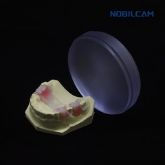 NOBILCAM Flexible Disc Block Nylon Resin Clear Pink Shade 98mmx20mm/25mm for Lab