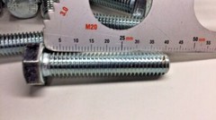 JH JPN08040-20 Cap Screw Hex Head M8-1.25 x 40mm 8.8 DIN933 (Pack of 20) Zinc P