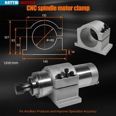 US SHIP】2.2KW 220V Water Cooled Spindle Motor ER20+VFD Driver+80mm Spindle Clamp