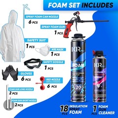 Spray Foam Insulation Kit (18PK Kit-26.46oz) Expanding Foam Sealant