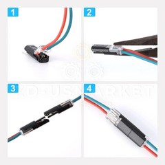 100Pcs 2 Pin Wire Connector Quick Splice Plug AWG 18-22 For LED Automotive Car