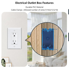 10-Pack Single Gang Electrical Box, New Work Box 1 Gang, Blue New Work Electrica