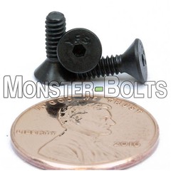 #4-40 Flat Head Socket Cap Screws, Alloy Steel Black Oxide SAE Countersunk 82°