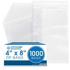 Spartan Industrial – 4” X 8” (1000 Count) 2 Mil Clear Reclosable Zip Plastic …